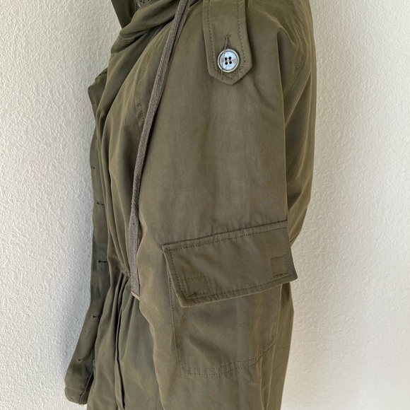 Warm winter coat. Army green. Small - Picture 5 of 7